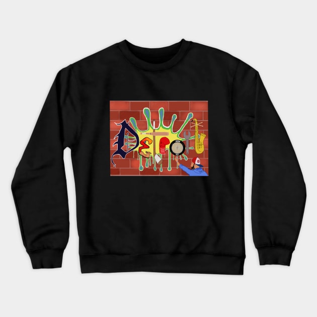 DETROIT-MOTOR CITY TAGGIN' Crewneck Sweatshirt by DRAWGENIUS